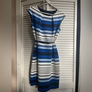 Blue white and black dress